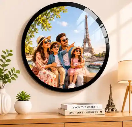 Acrylic Solid Border Circle Frame