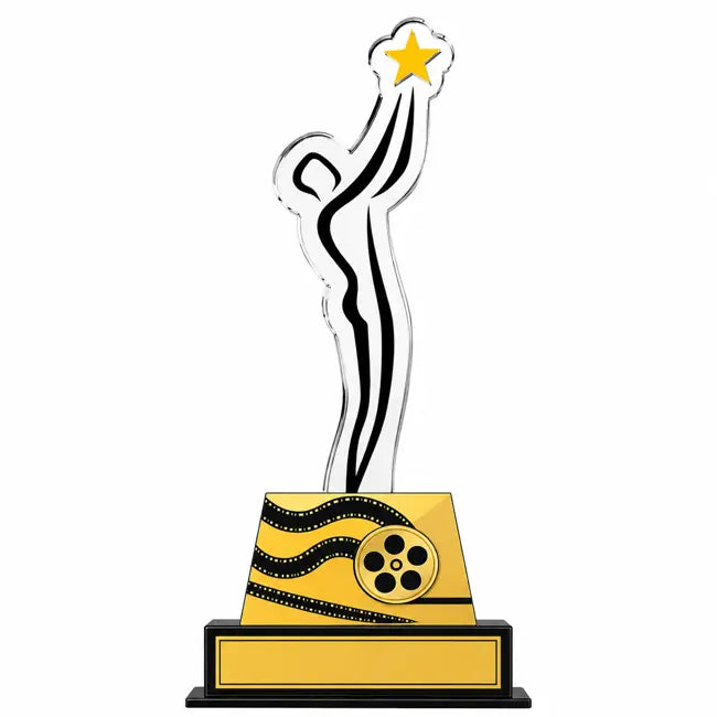 Modern trophy with gold star